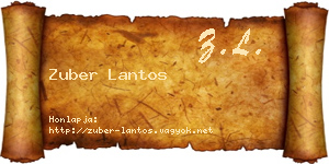 Zuber Lantos névjegykártya